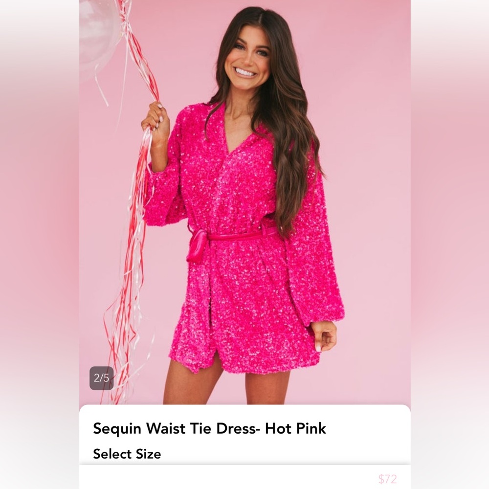 Sequin Waist Tie Dress - NWT